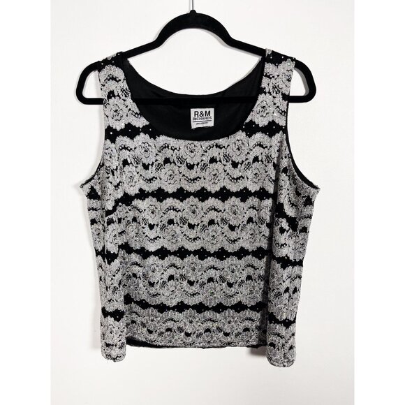 Vintage sparkly lacy 90s cardigan and tank set - Picture 5 of 7